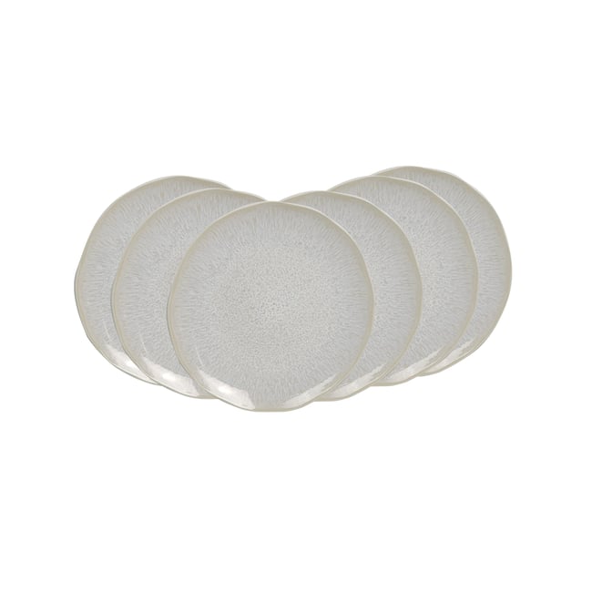 Lot de 6 petites assiettes à dessert, NUAGE Couleur gris <span itemprop=