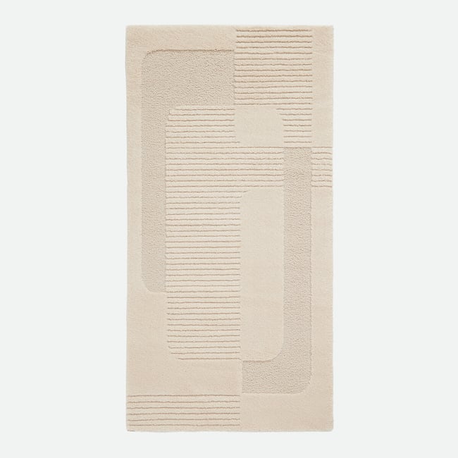 Lodgo Embossed Geometric Print Runner, ecru , LA REDOUTE INTERIEURS
