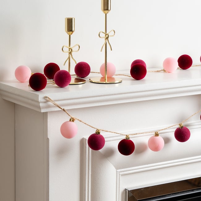 Set of 2 150cm Flocked Bauble Garland - SO'HOME