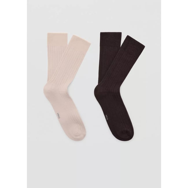 Lot 2 paires de chaussettes côtelées coton - MANGO MAN