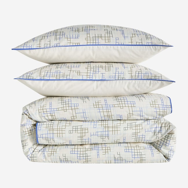 Parure de lit en percale de coton bio GLORIA multicolore <span itemprop=