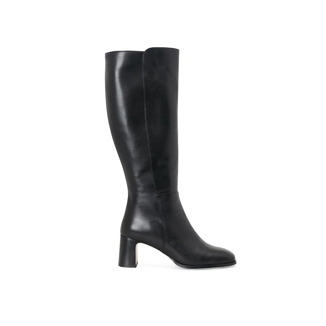 Botte À Talon en cuir PALOMA noir <span itemprop=