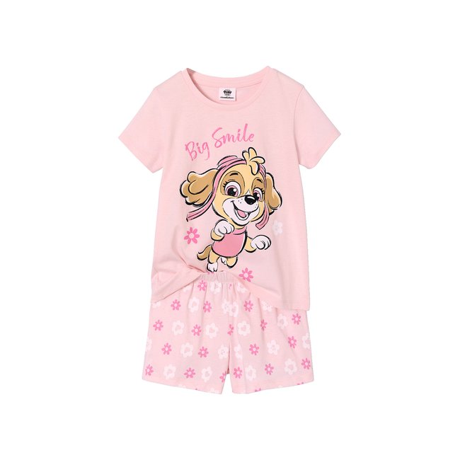 Pyjashort manches courtes rose pâle <span itemprop=