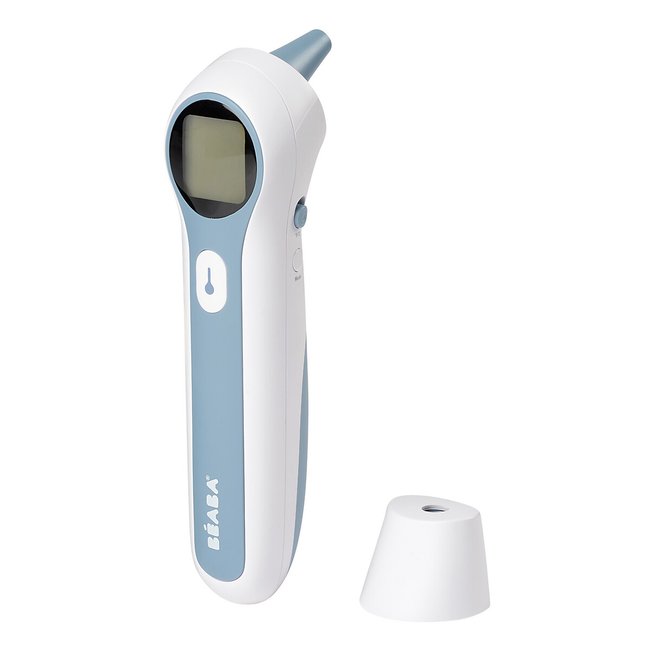 Thermomètre infrarouge auriculaire et frontal blanc/bleu <span itemprop=
