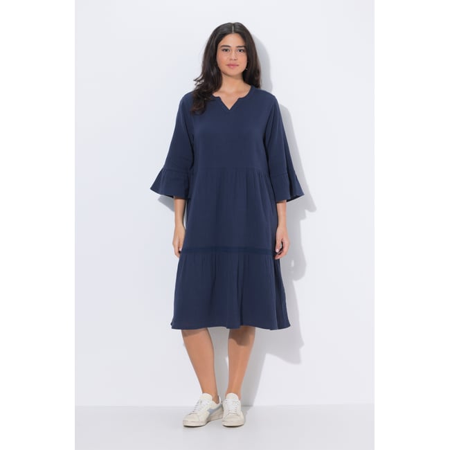 Robe en mousseline marine <span itemprop=