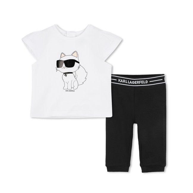 T-shirt et caleçon long blanc noir <span itemprop=