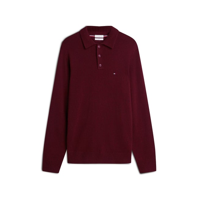 Pull col boutonné, en laine - TOMMY HILFIGER