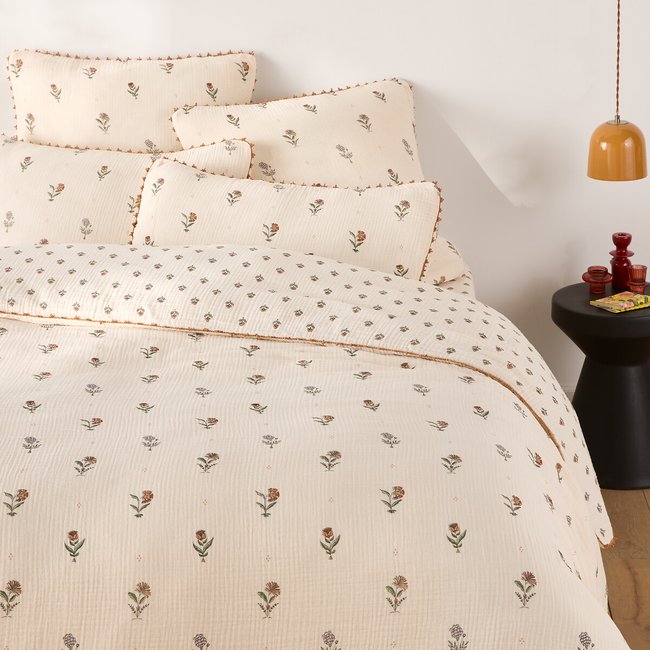 Housse de couette gaze de coton, Emeline imprimé <span itemprop=