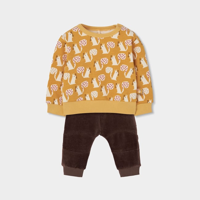 Ensemble bébé garçon maille imprimé écureuils multicolore <span itemprop=