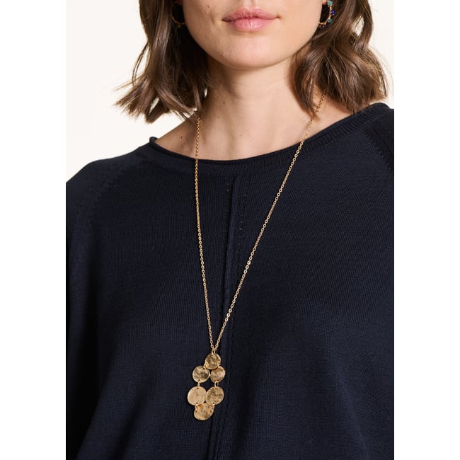 Collier doré martelé light gold <span itemprop=