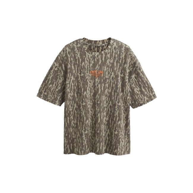 T-shirt décontracté à motif edit kaki imprimé camouflage <span itemprop=