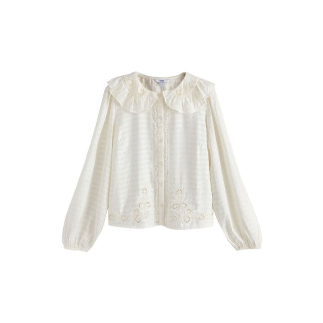 Chemisier broderie ajourée écru <span itemprop=