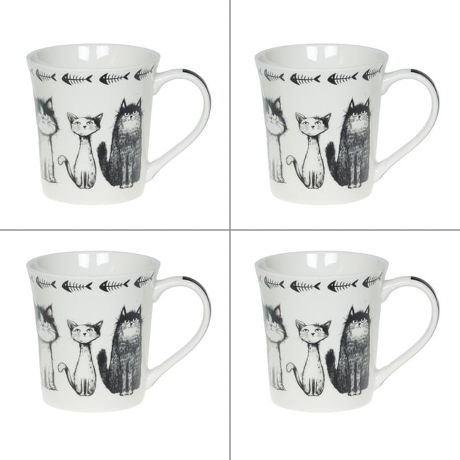 Coffret de 4 mugs Felix 35 cl Couleur noir <span itemprop=