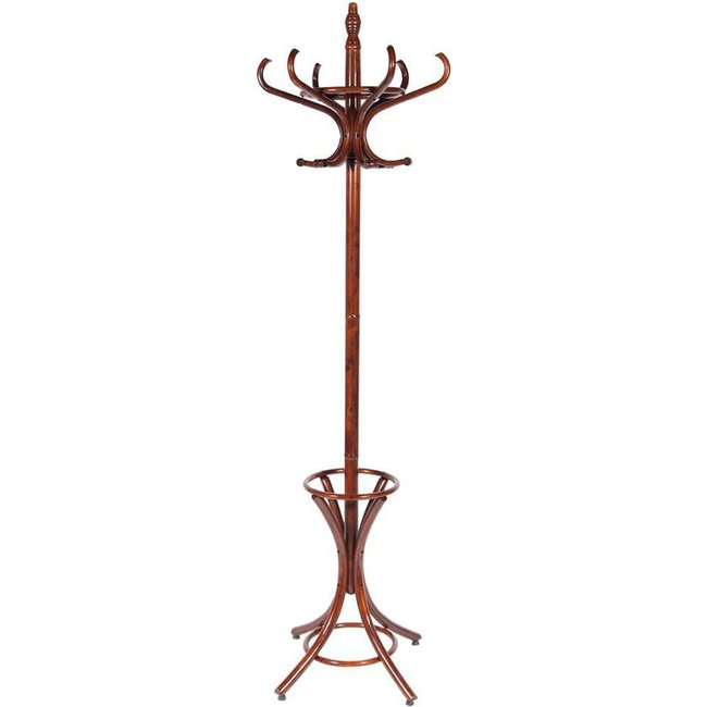 porte manteau sur pied en bois de noisetier élégant et robuste Couleur noisetier marron foncé naturel <span itemprop=