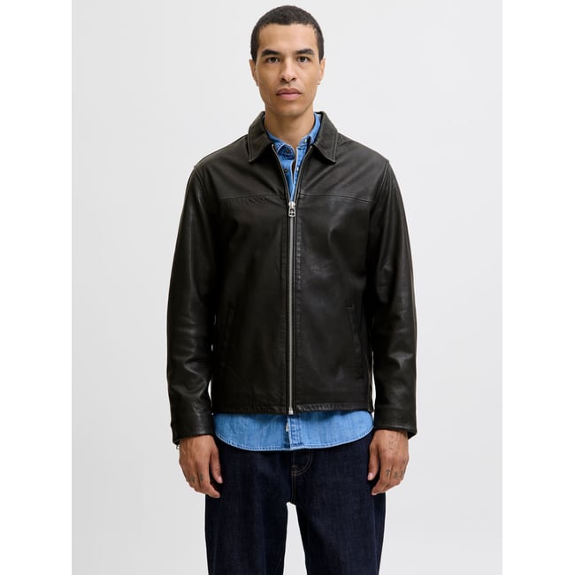 Veste En Cuir black <span itemprop=