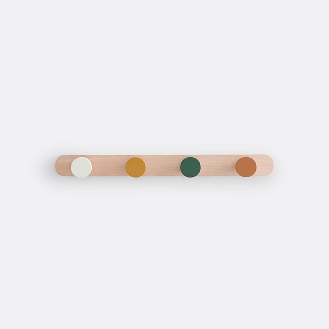Patère enfant en hêtre, Patina Couleur multicolore <span itemprop=