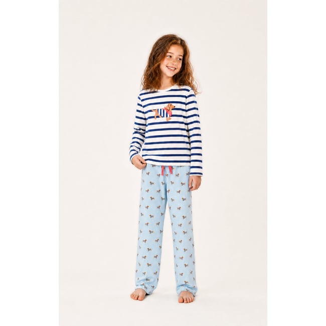 Pyjama enfant en jersey de coton imprimé Tobbie ciel <span itemprop=