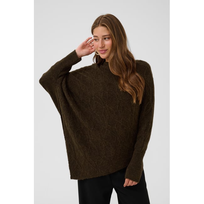 Poncho marron java melange <span itemprop=