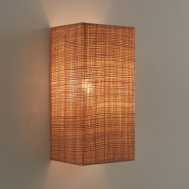 Dolkie rectangular raffia wall light natural La Redoute Interieurs La Redoute