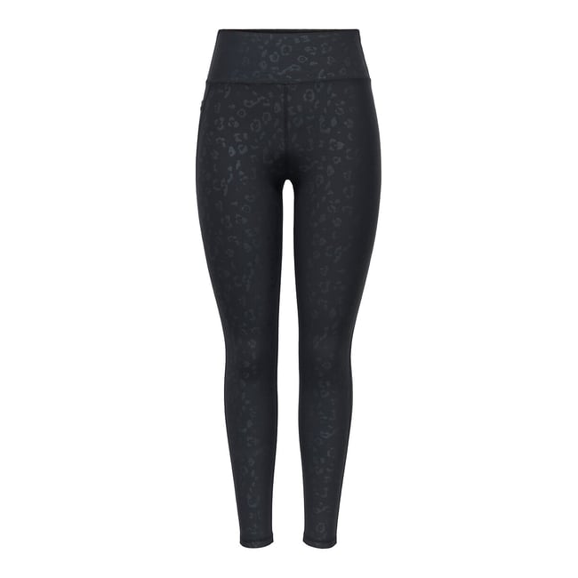 Leggings de deporte de talle alto negro <span itemprop=