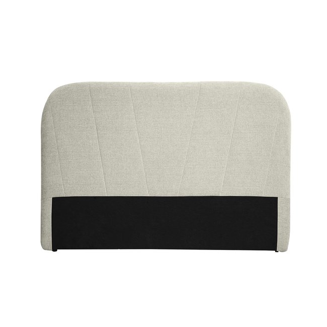 Tête de lit en tissu effet velours texturé beige L169 cm ALANIS Couleur beige <span itemprop=