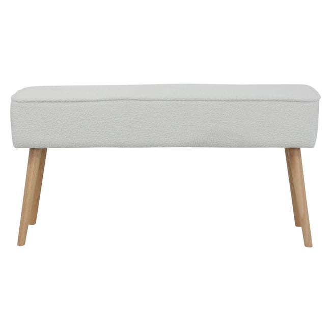 Banc tissu effet laine bouclette écru Couleur ecru <span itemprop=