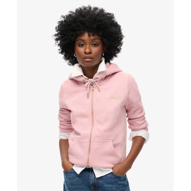 Sweat à capuche surdimensionné rose doux, manches longues, fermeture éclair, en coton, décontracté, Style Preppy, mignon, haut pour femme, automne  200000345