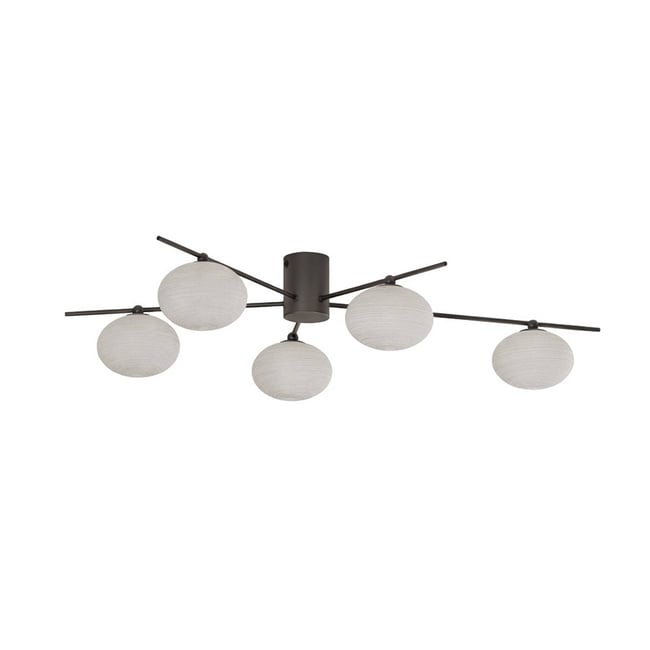 Plafonnier en verre, Valisa Couleur noir, blanc <span itemprop=