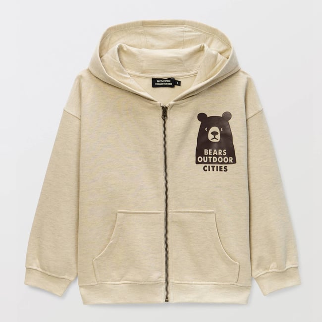 Sweat à capuche contenant en coton BIO bones <span itemprop=