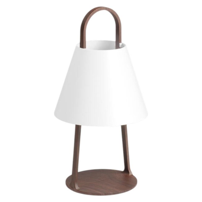 Petite Lampe sans fil extérieur IP44 façon noyer Lete Couleur marron <span itemprop=
