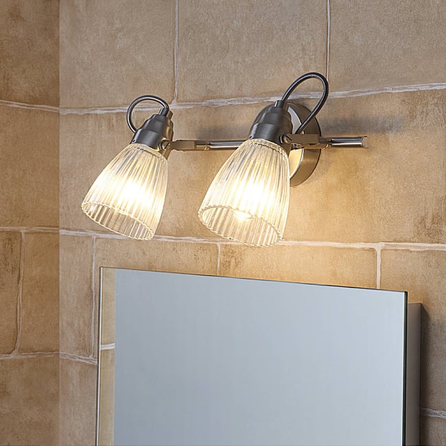 Applique en verre moderne, Kara Couleur clair, nickel mat <span itemprop=