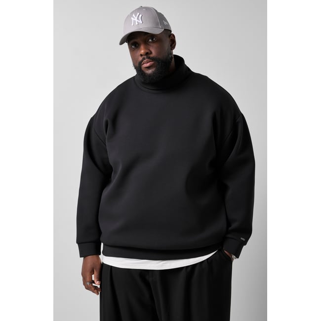 Sweat-shirt en scuba noir <span itemprop=