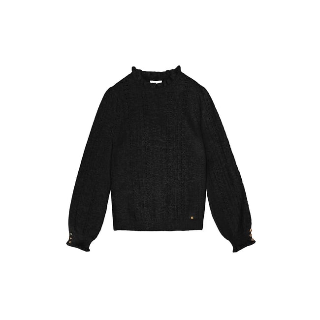 Pull volanté à effet broderie anglaise, MAXINE - LA PETITE ETOILE
