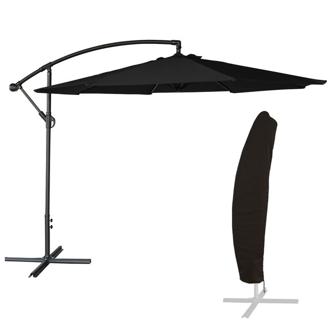 Parasol déporté avec housse, rond, Ø3m, OAHU - HAPPY GARDEN