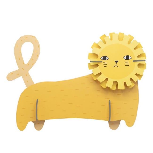 Décoration murale enfants lion carton  Richie Lion Couleur jaune <span itemprop=