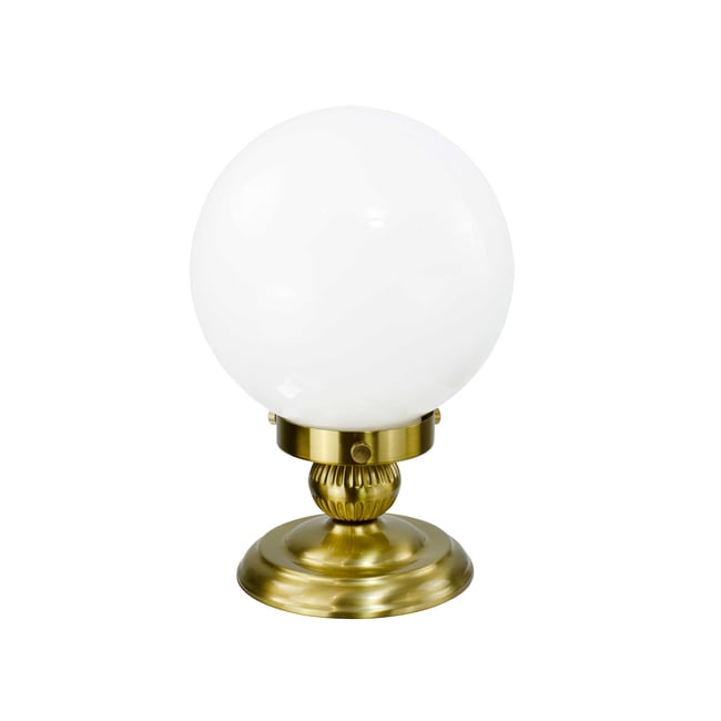 Lampe à poser en verre opalin et métal doré - REJANE Couleur blanc et doré <span itemprop=