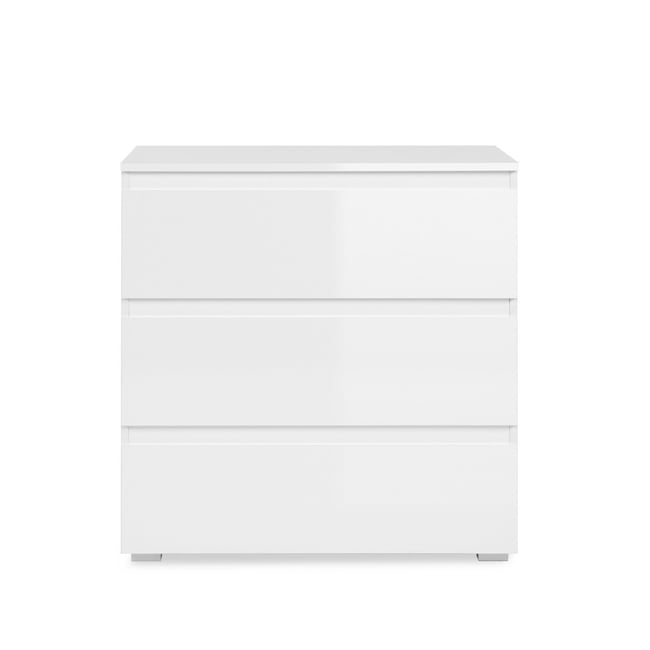 Commode 3 Tiroirs L80 cm - PRETORIA Couleur blanc <span itemprop=
