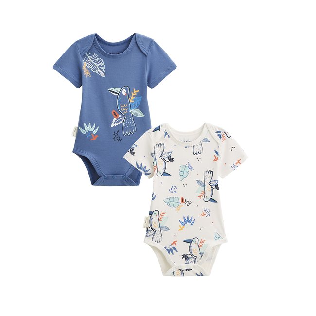 Lot de 2 bodies bébé manches courtes Mexico bleu <span itemprop=