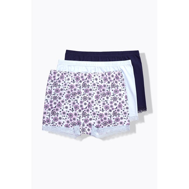 Culottes, lot de 3, liseré en dentelle bleu <span itemprop=