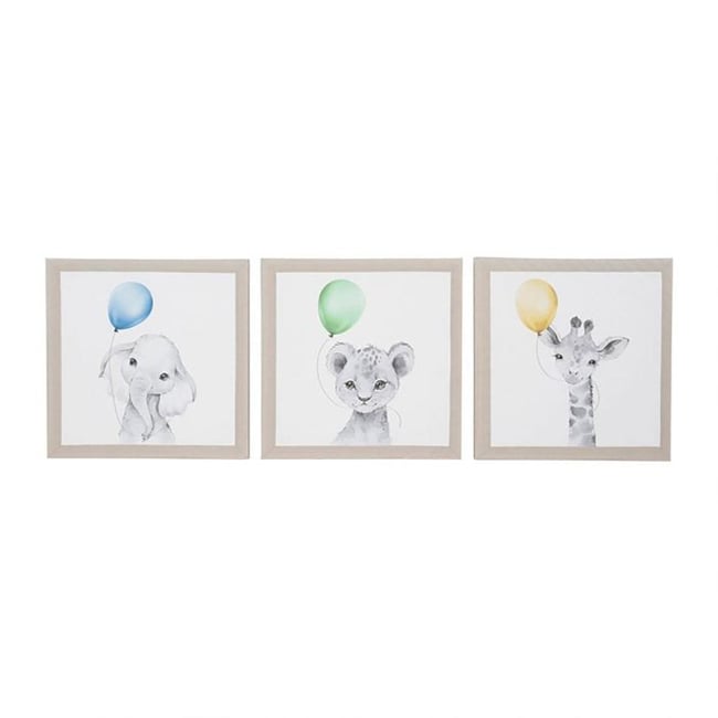Lot de 3 tableaux toile Balloons 30x30 Couleur v002227 <span itemprop=