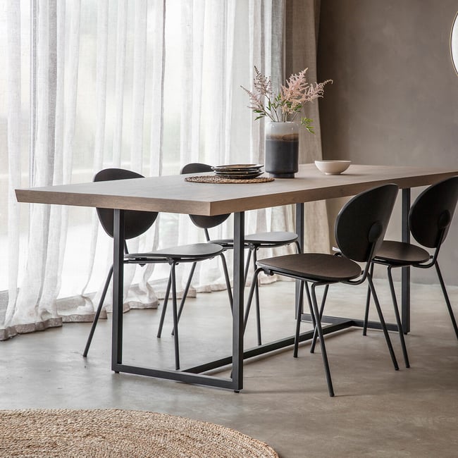 Sirsa Industrial Dining Table (Seats 8), grey, SO'HOME