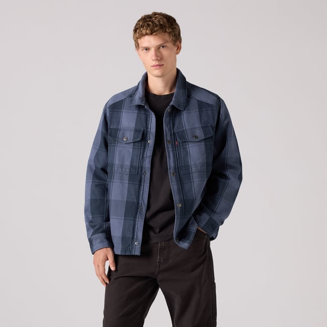 Surchemise Spruce bleu - adi plaid vintage indigo <span itemprop=
