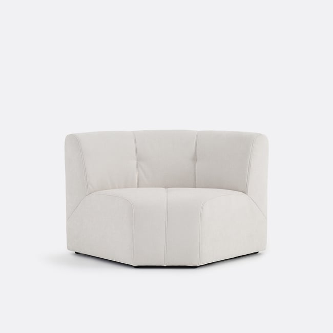 Elemento poltrona da tavolo angolare modulabile, 1 posto, in ciniglia fine, ANETA - LA REDOUTE INTERIEURS