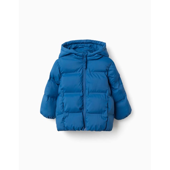 Doudoune thermique avec capuche et poches bleu <span itemprop=