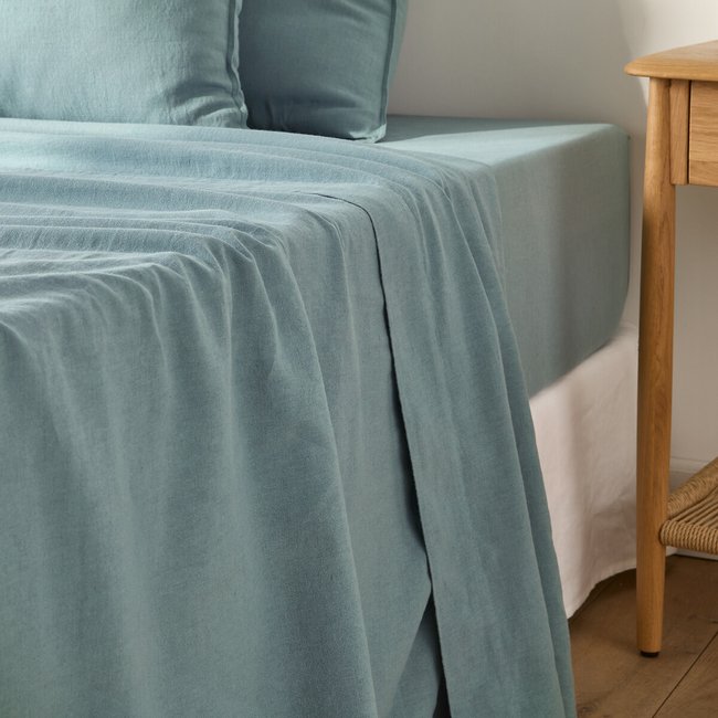 Drap plat en coton/lin lavé, Marnie - LA REDOUTE INTERIEURS