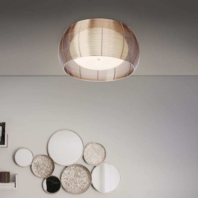 Plafonnier    RELAX Couleur brun-chromé <span itemprop=