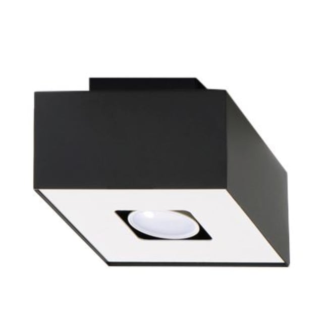 Plafonnier Acier Noir/Blanc GU10 1 Mono Couleur noir <span itemprop=