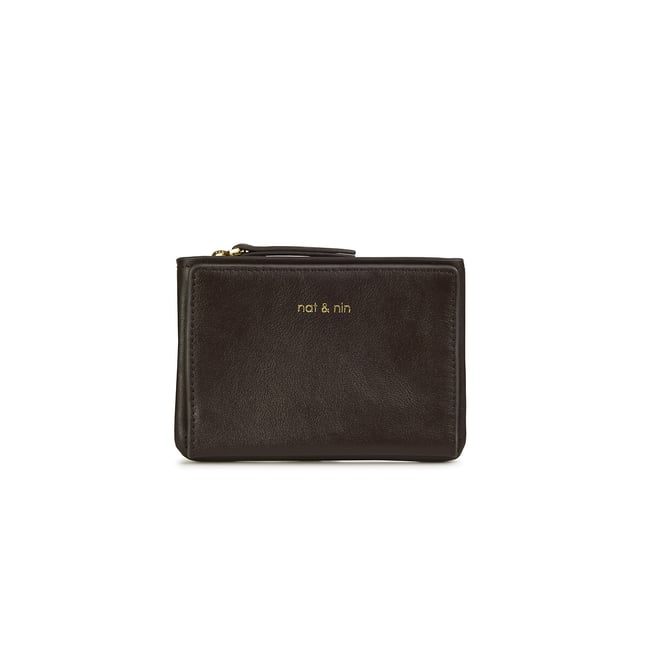 Portefeuille zippé en cuir grainé SOLY - NAT & NIN