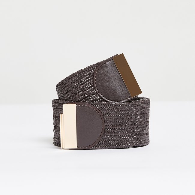 Ceinture élastique marron <span itemprop=
