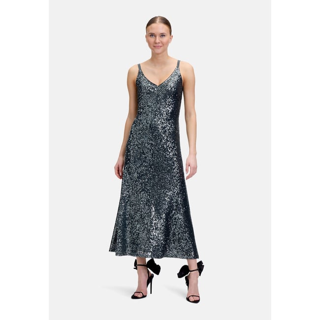 Robe de soirée à paillettes grey olive <span itemprop=